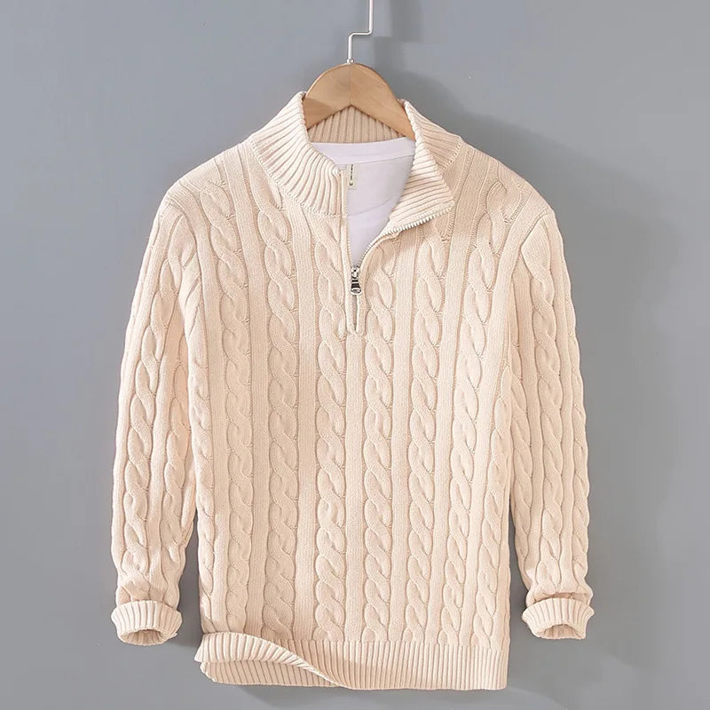 Vyoluin™ Knitted Quarter-Zip Sweater