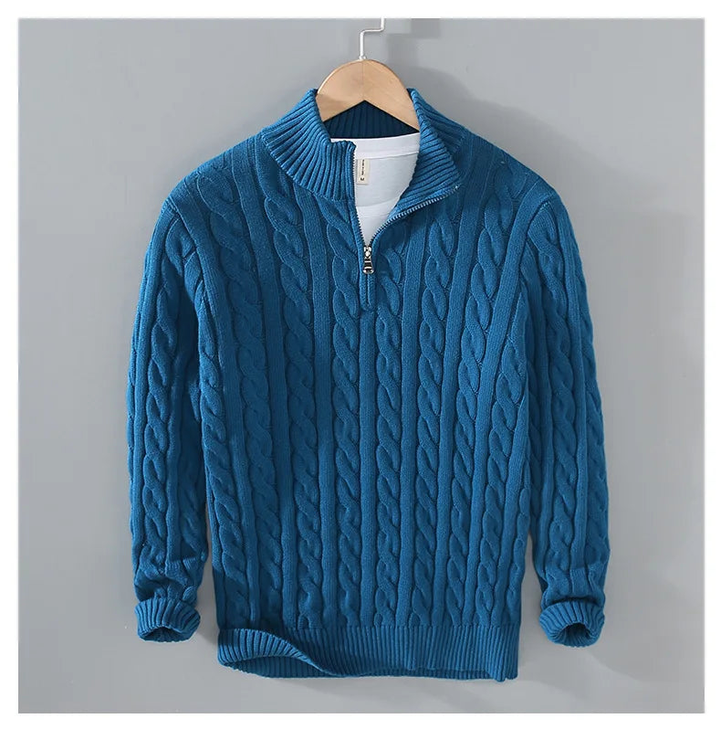 Vyoluin™ Knitted Quarter-Zip Sweater