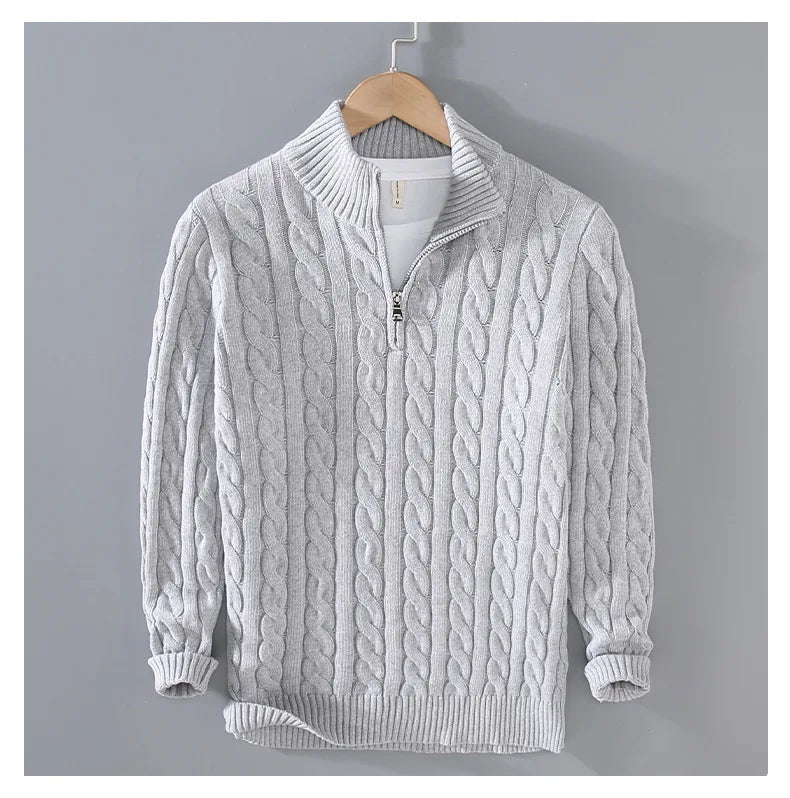 Vyoluin™ Knitted Quarter-Zip Sweater