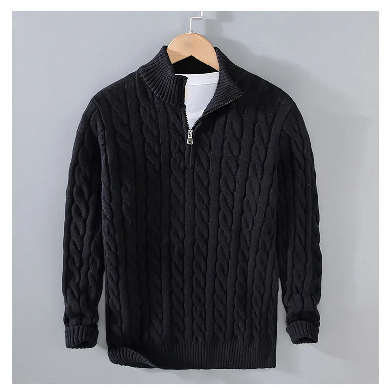 Vyoluin™ Knitted Quarter-Zip Sweater