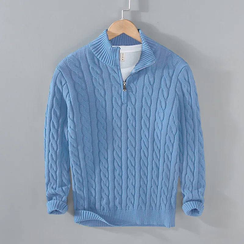 Vyoluin™ Knitted Quarter-Zip Sweater