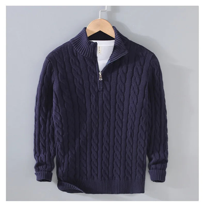 Vyoluin™ Knitted Quarter-Zip Sweater