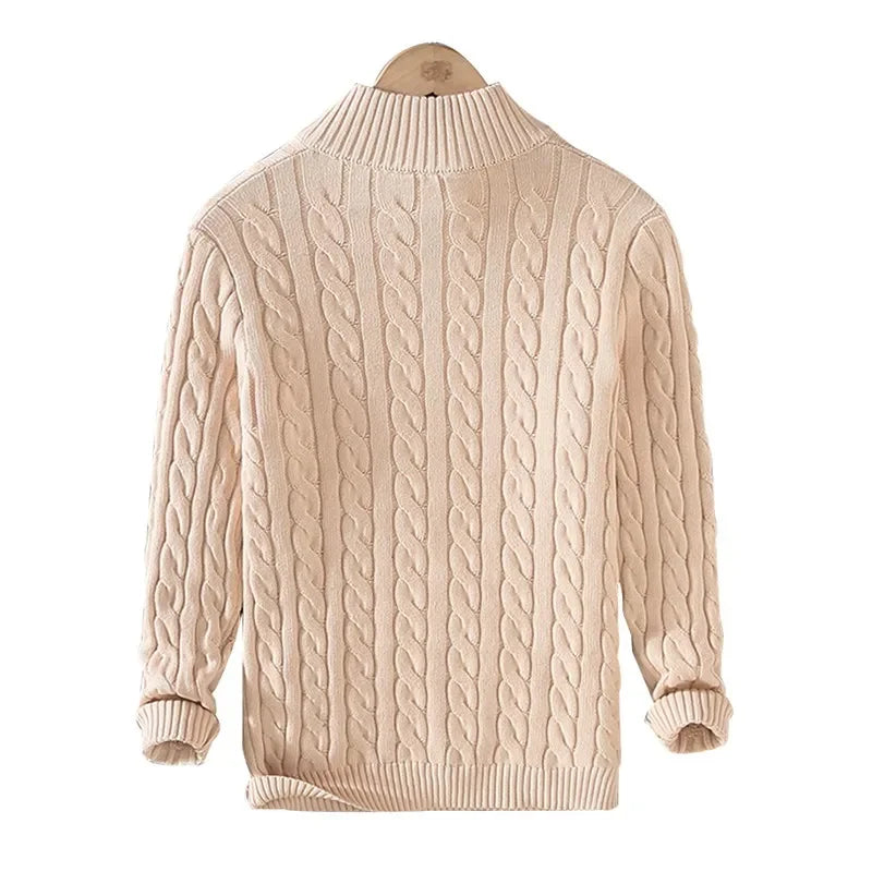 Vyoluin™ Knitted Quarter-Zip Sweater
